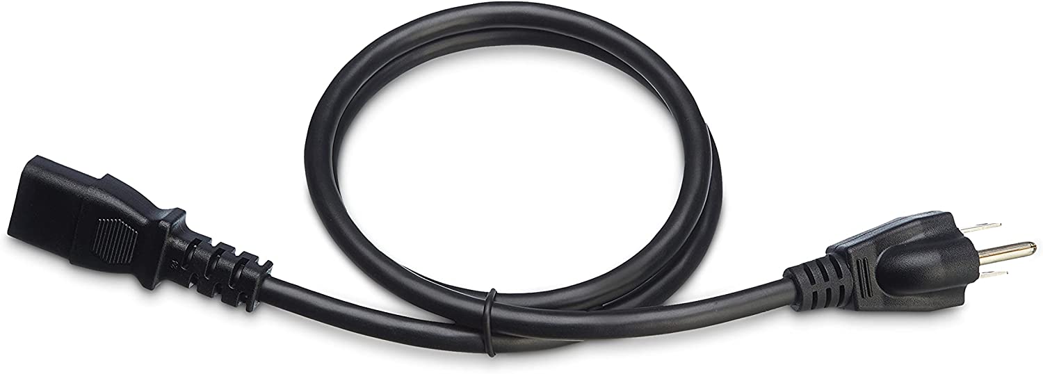 Ten (10) inches Amazon Basics Computer Monitor TV Replacement Power Cord - 10-Foot, Black