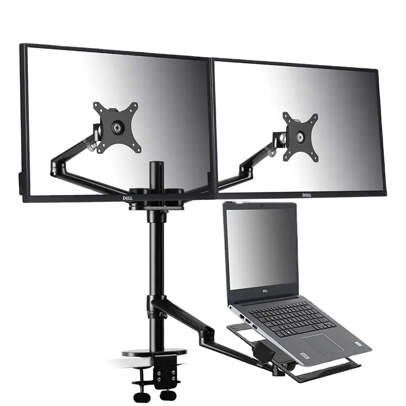Monitor and Laptop Mount, 3-in-1 Adjustable Triple Monitor Arm Desk Mounts, Dual Desk Arm Stand/Holder for 17 to 27 Inch LCDUSB Type C Fast Cable 3A Charging Quick Charge Charger Cable to TYPE C Carga Rapida for Samsung Galaxy S10 QC 3.0 Cell Phone
