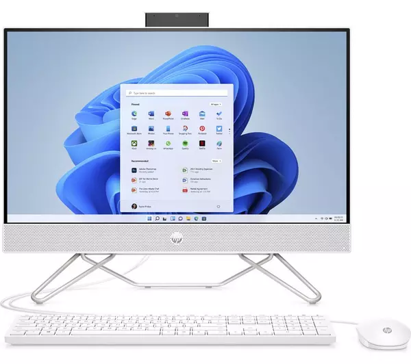 HP All-in-One PC Desktop Computer - Intel® Pentium® Silver, 256 GB SSD, White