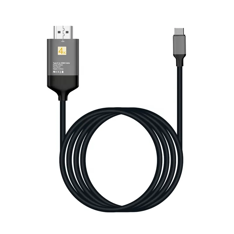 Newest Wholesale supply USB 3.1 Type-C to HDMI Cable 6Ft 1.8M 4K 30HZ 60HZ Male to Male Cable for USB C Laptop Mobile Phone