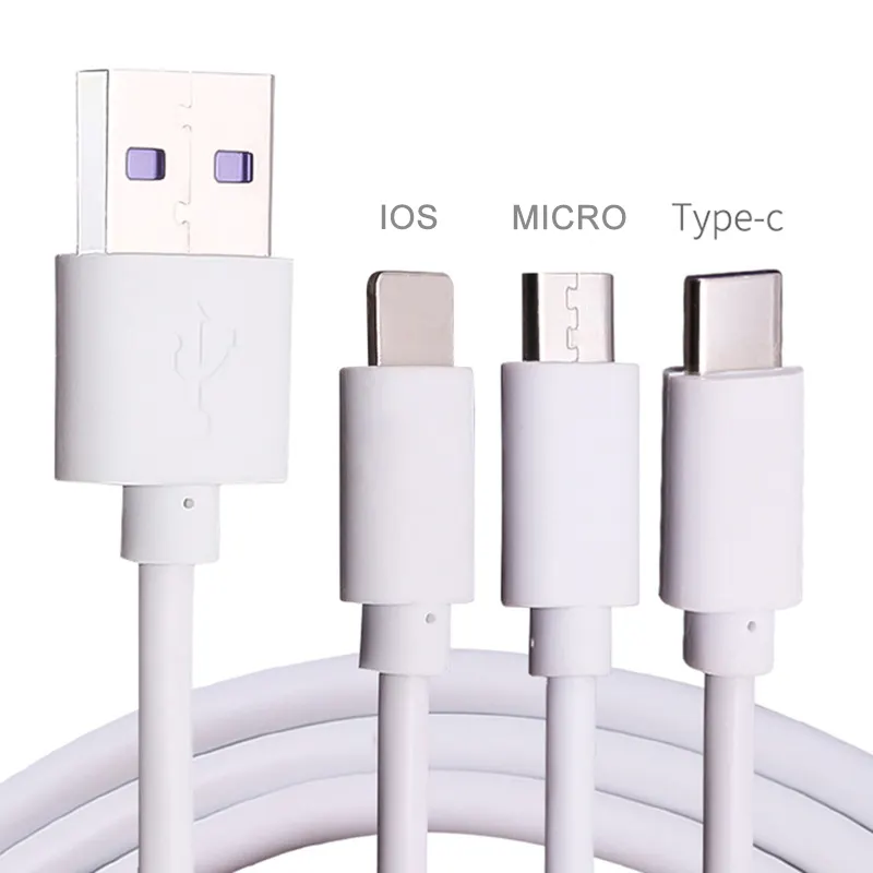 High Quality 1M 2M USB Type C Wire for Mobile Phone Micro USB Iphone IOS Charger Cable Wires Cable 5A Fast Charging Cable