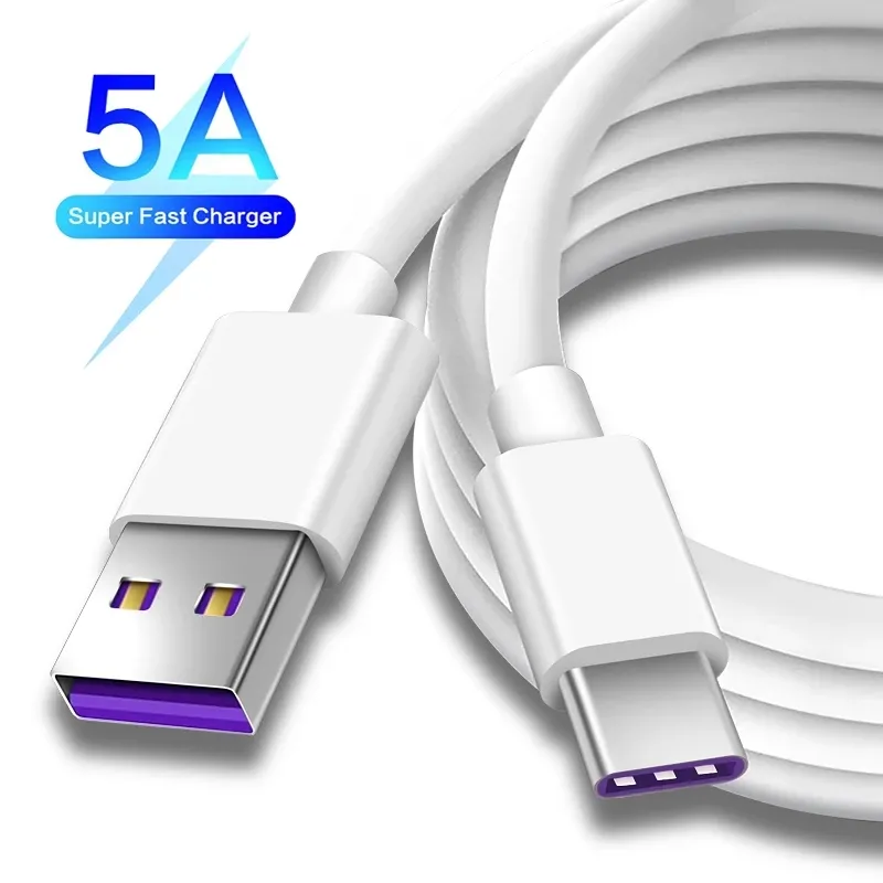 1m 2M USB Type C Cable 5A Quick Charge 3.0 For Huawei USB-C Wire Fast Charging Cord Charger USB C Type-C Data