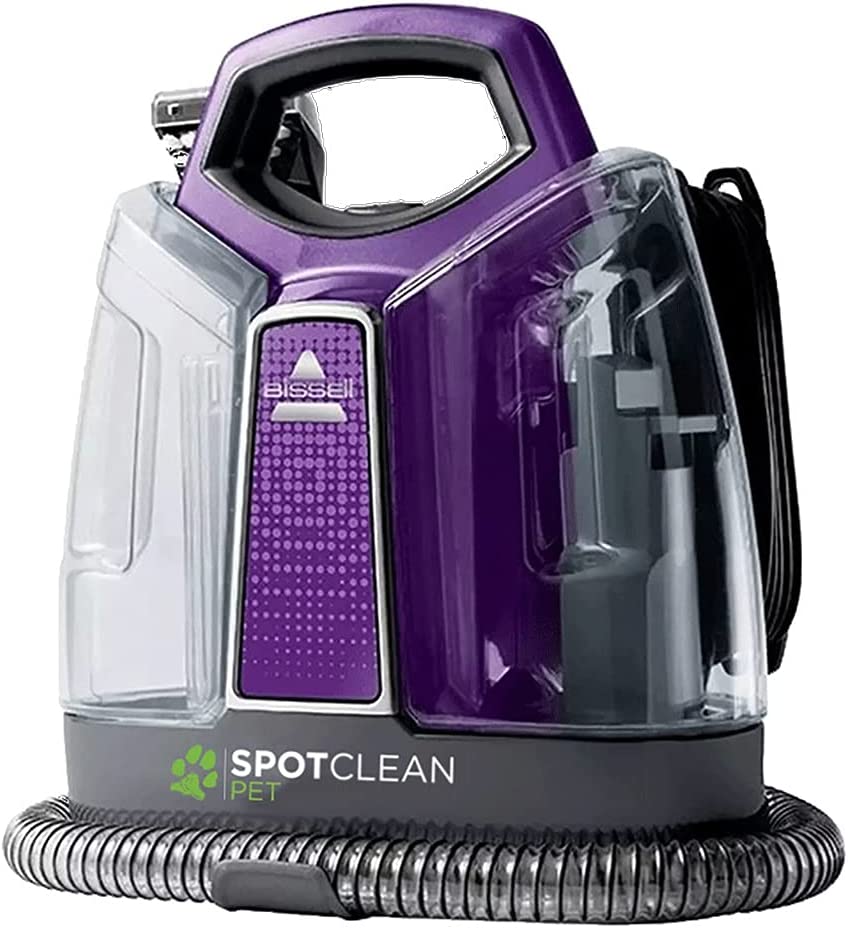 BISSELL SpotClean Pet | Portable Carpet Cleaner | Remove Spots, Spills & Stains with HeatWave Technology | Clean Carpets, Stairs, Upholstery, Car Seats | 36982 | Titanium/Purple