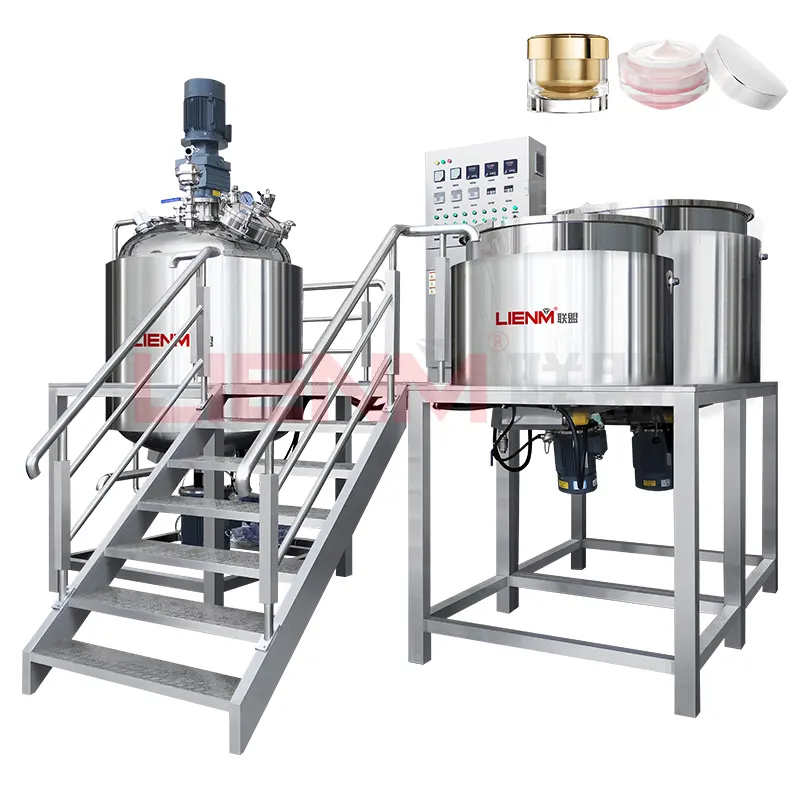 500l Stainless Steel Emulsifier Mixer Gel Cosmetic Cream Making Machine Lifting Vacuum Homogenizing Emulsifier Homogenizer