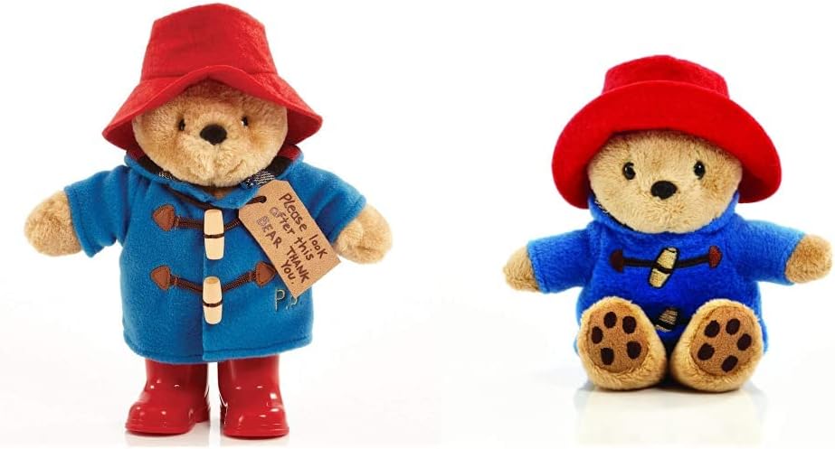 Rainbow Designs Official Classic Paddington with Boots Soft Toy & PA1484 Classic Paddington Bean Toy Bear Plush, Red
