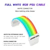 RGB PSU Cables Full White ARGB GPU Power Supply Cable 3 * 8(6+2) Pin Strimer Extension Cable Kit 5V 3Pin Synchronized