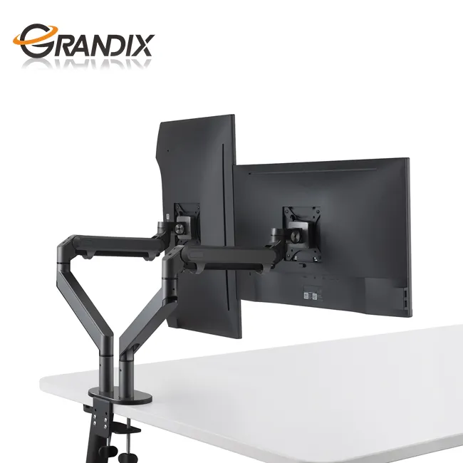 Full Motion swivel gas spring for 10''-27'' LCD Computer vesa Monitor Dual Monitor Mounts Monitor Arms Stand SupportHigh Quality Multifunctional Other Computer Accessories Laptop Stand Dual Triple Monitor Arm with Tray
