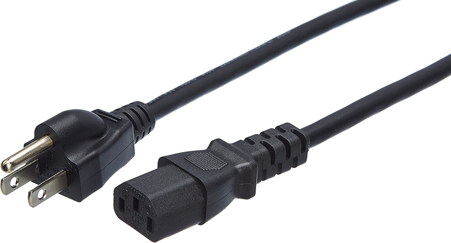 Six (6)  Inches Amazon Basics Computer Monitor TV Replacement Power Cord - 6-Foot, Black