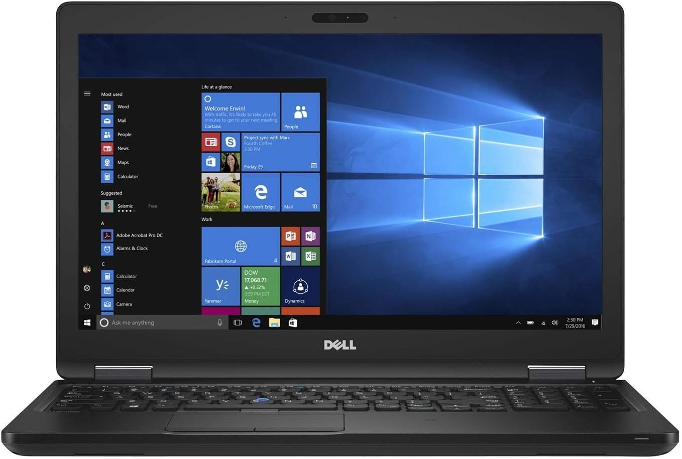 DELL Laptop Latitude 5580 15.6" FHD Laptop (6th gen Intel Core i5 6300U , 256 GB SSD, 8 GB DDR4 RAM,Win 10 Pro)