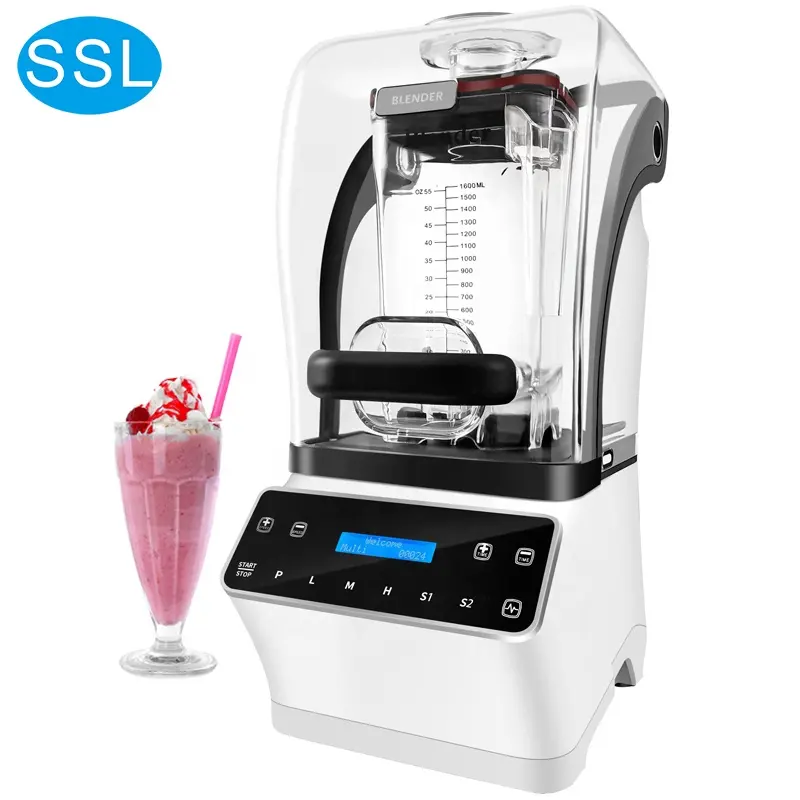 2023 High Powered professional blender strong heavy duty smoothie milkshake Commercial Blender with Sound Cover