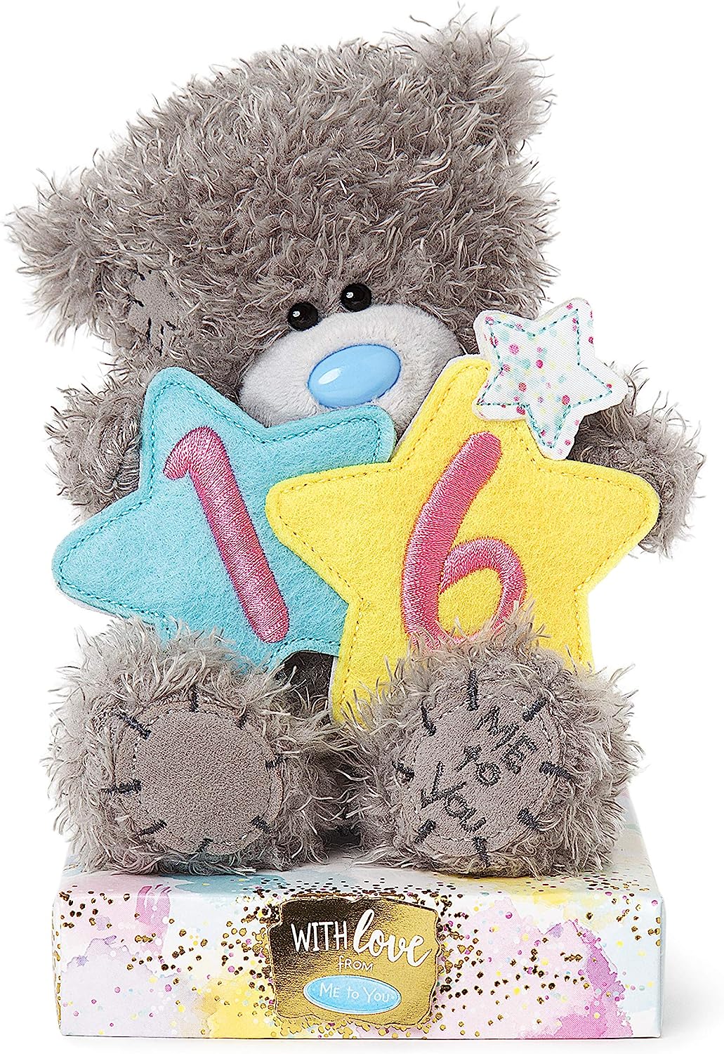 Me to You 16th Birthday Tatty Teddy Bear - Official Collection,Blue,gold,grey