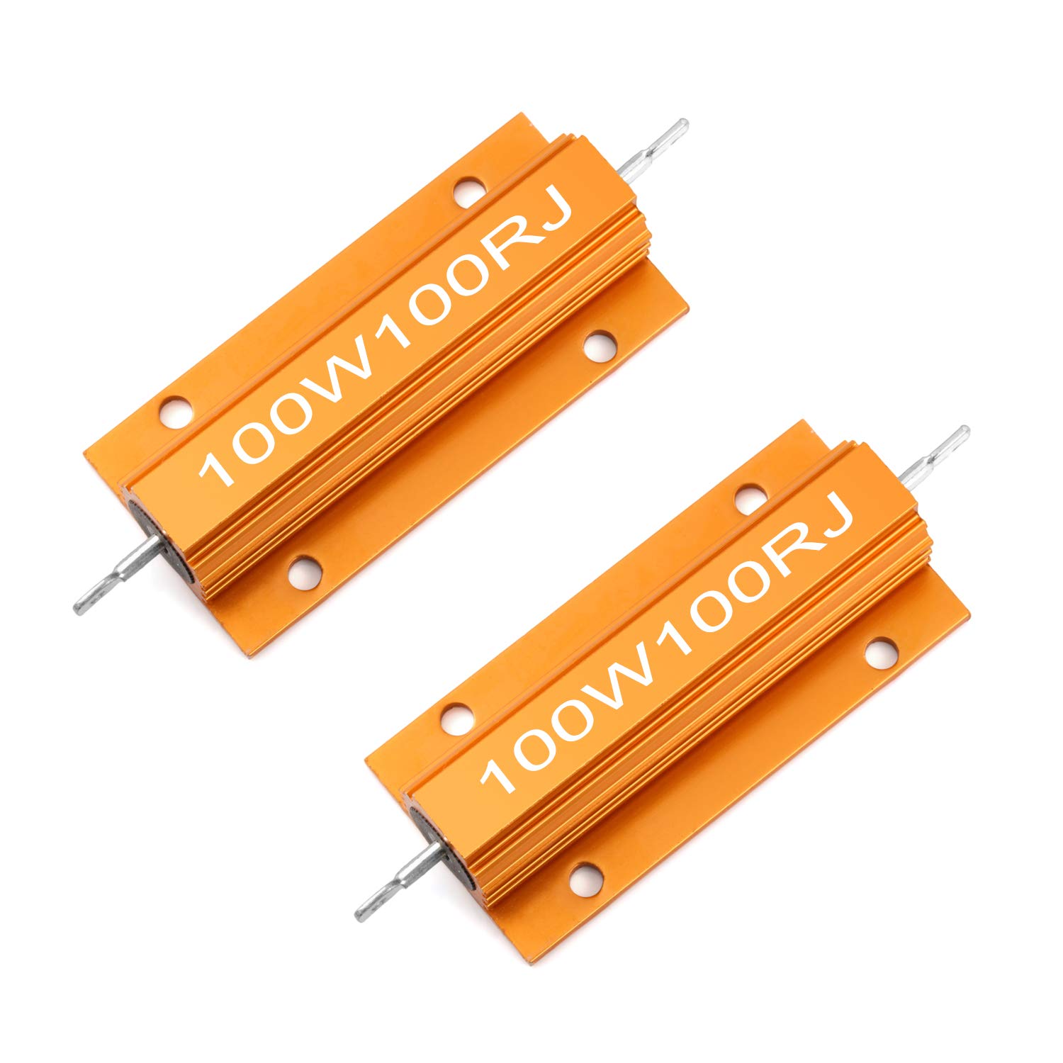 Chanzon 2pcs Wirewound Aluminum Shell Resistor 100 Ω ohm 100W ±5% Tolerance 100R Rohs Certified